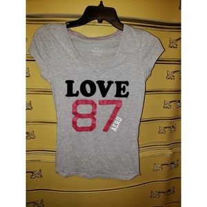Aeropostale Love 87 Cap Sleeve Tee